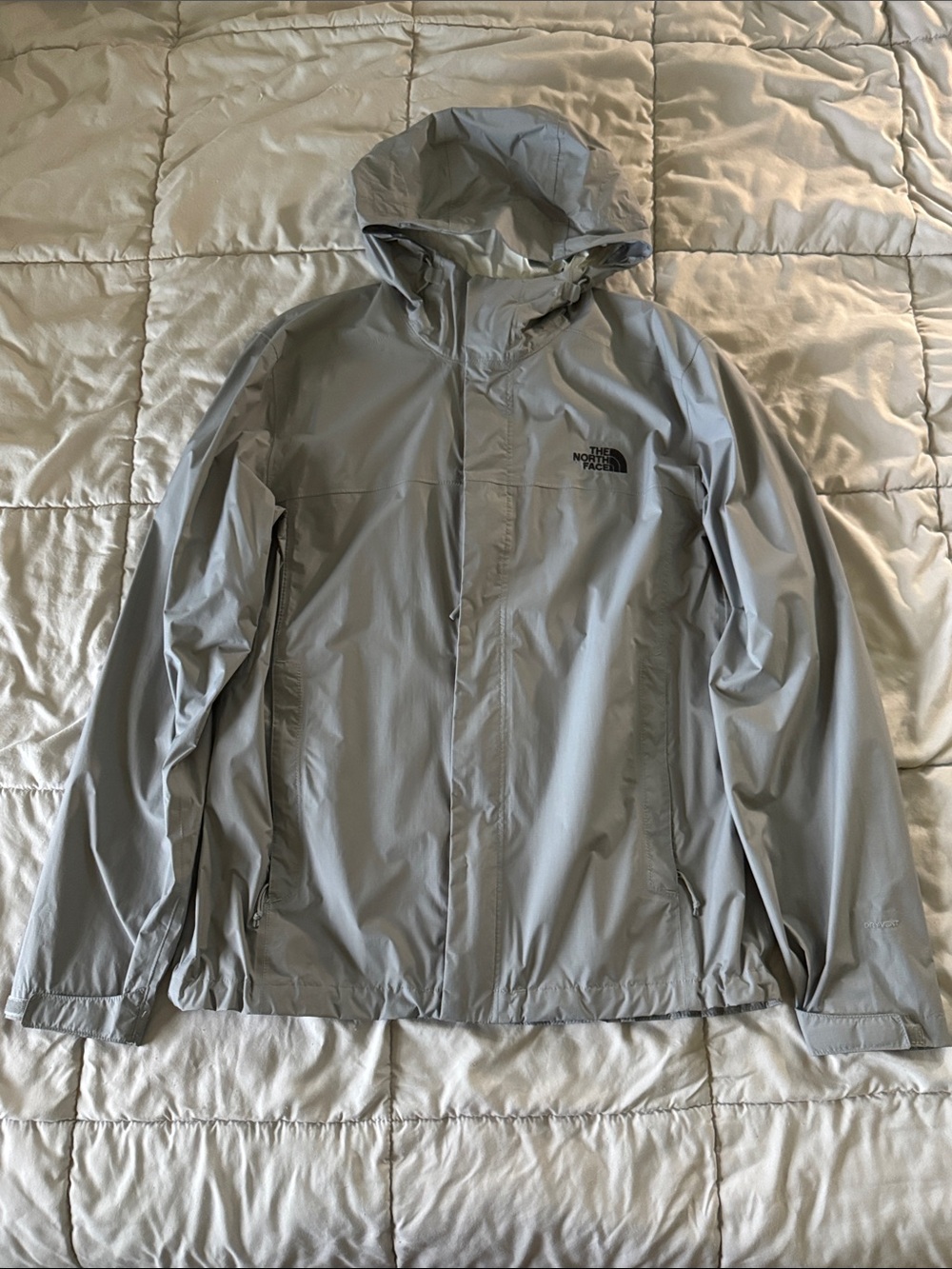 The North Face Light Gray Waterproof Hooded Jacket DRYVENT technology